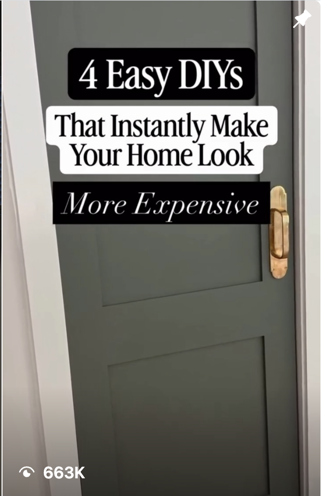 ReniAI paid integration Reel cover — 4 Easy DIYs That Instantly Make Your Home Look More Expensive